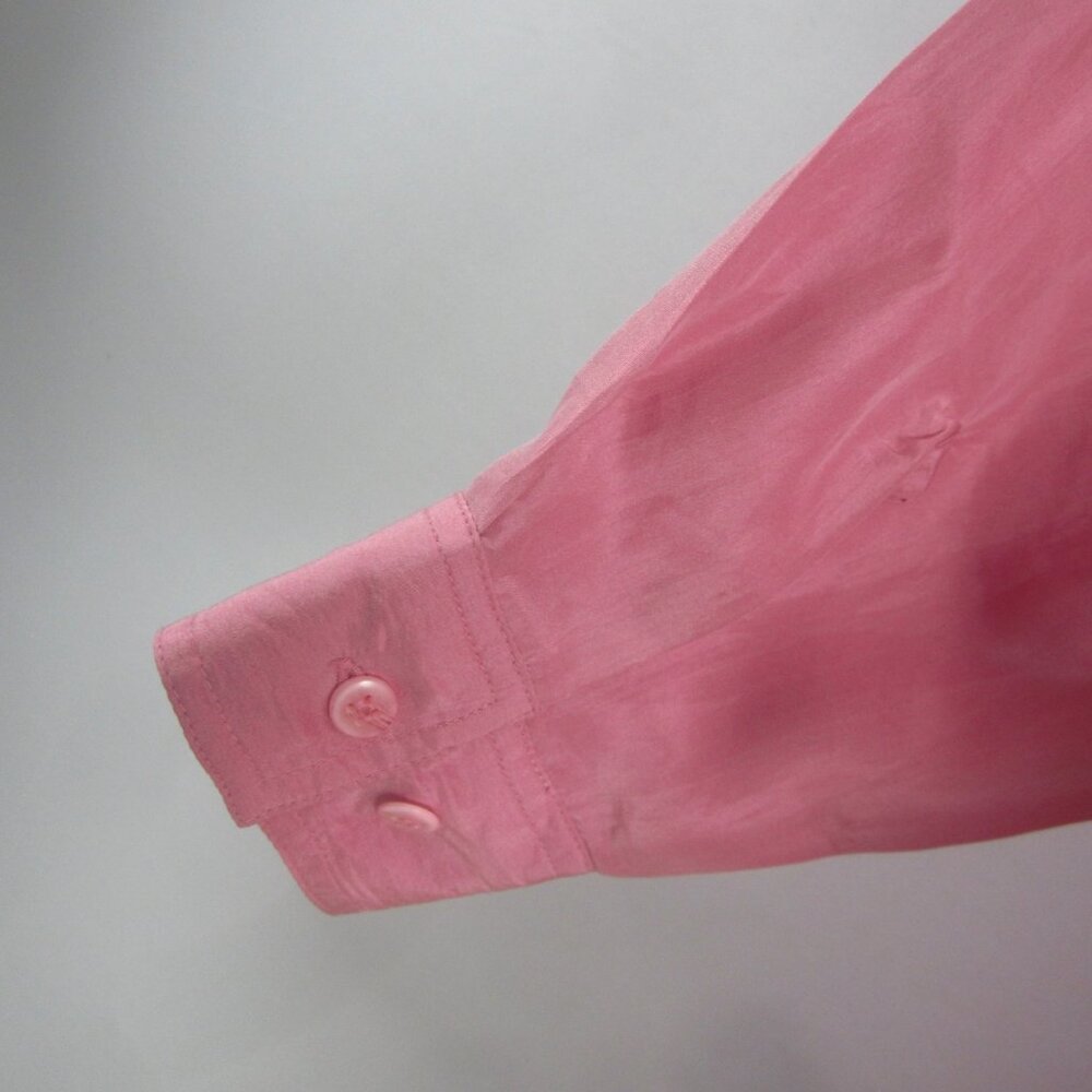 Vtg Wanted Women M Mauve Pink Painted Metallic LS Silk Western Cowboy Shirt - Picture 14 of 14